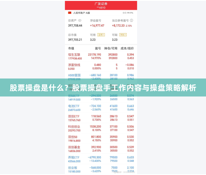 股票操盘是什么？股票操盘手工作内容与操盘策略解析